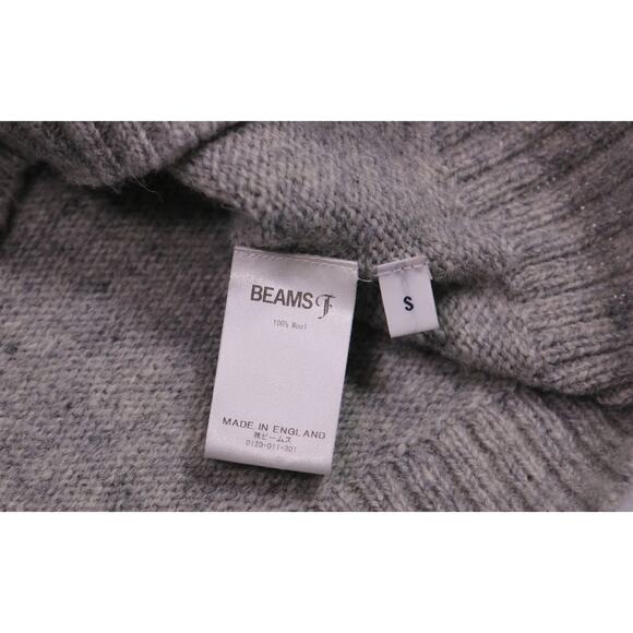 Beams F Made in England Gray Knit Wool Crewneck Sweater Men's Small Japan - Picture 6 of 6